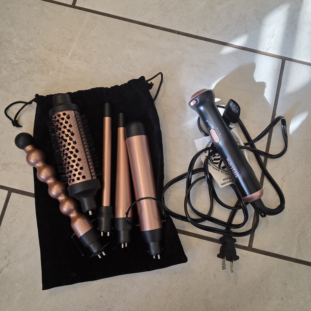 Versatile Hair Styling Tool Set - Black and Copper
